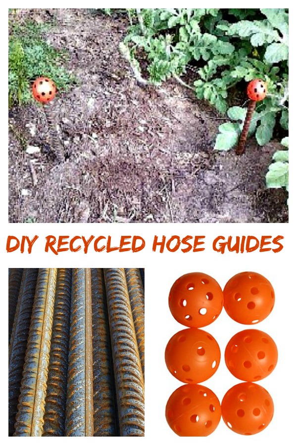 DIY Hose Guides - A decorative recycled garden project