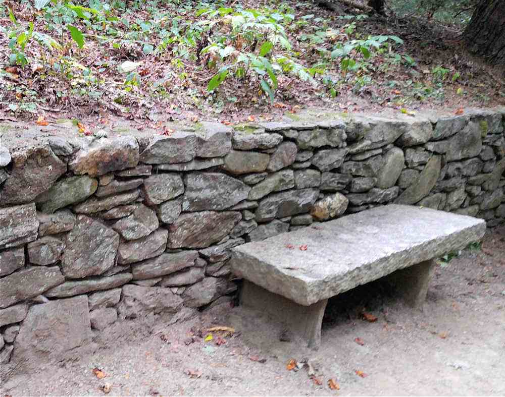 Simple stone bench for meditation.