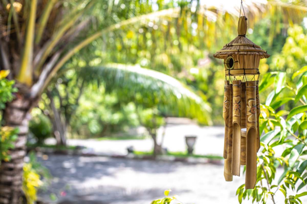 Bamboo wind chimes from Indonesia.